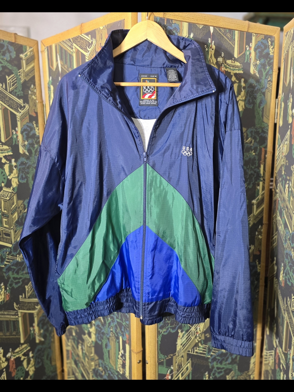 Vintage Men's USA OLYMPICS JC Penny Zip Up Windbreaker Jacket L